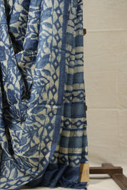 Blue HBP Tussar Silk Saree - SRBHTSS737