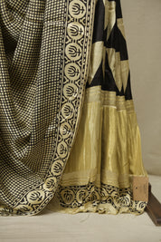 Black HBP Modal Silk Saree - SRBMSS715