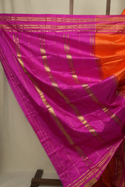 Orange Narayan Peth Silk Saree - SRONPSS12
