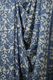 Blue HBP Tussar Silk Saree - SRBHTSS737