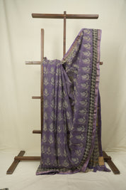 Purple Kota Doria Saree - SRPKDS285