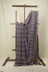 Purple Kota Doria Saree - SRPKDS285
