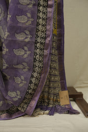 Purple Kota Doria Saree - SRPKDS285