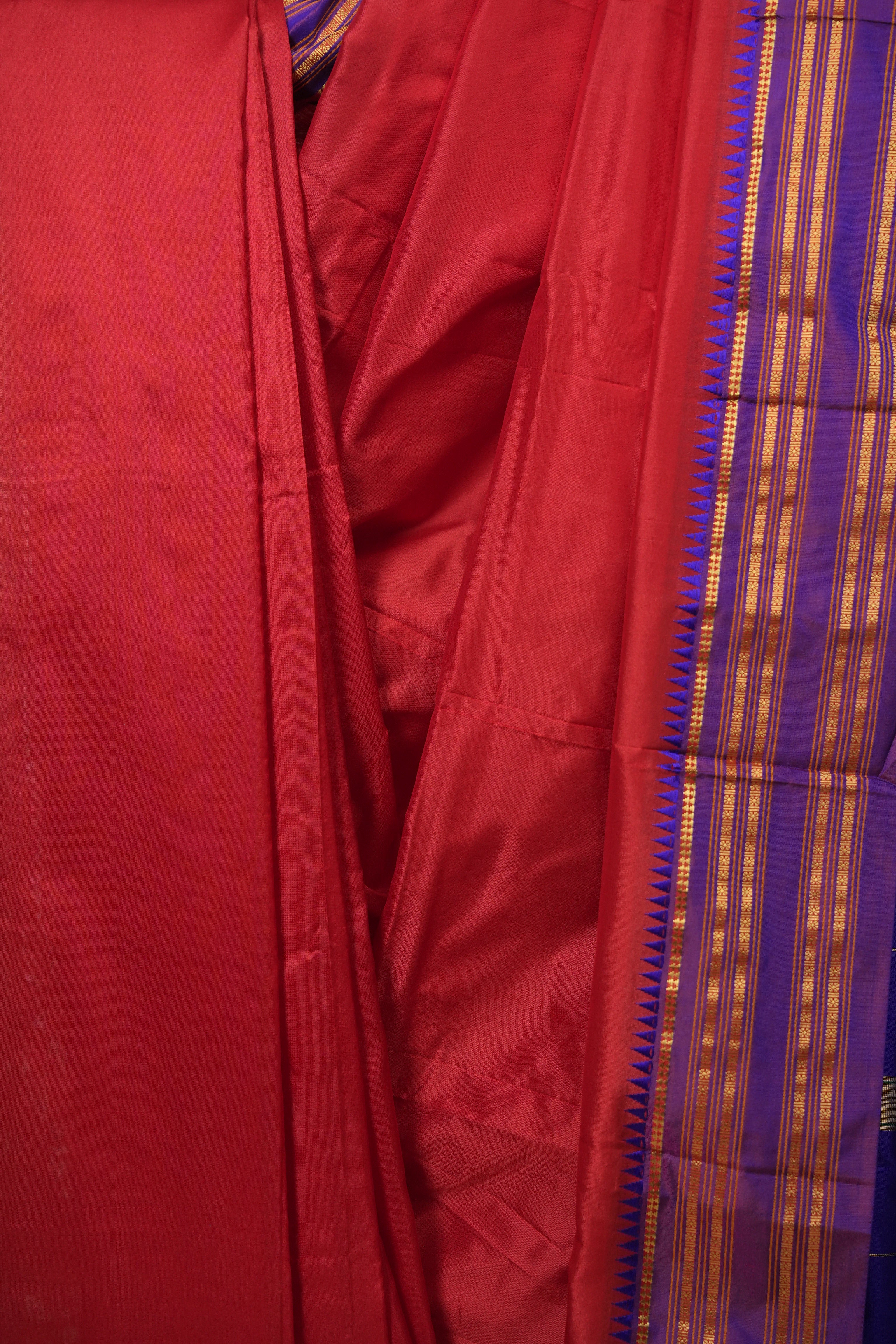 Red Narayan Peth Silk Saree - SRRNPSS13