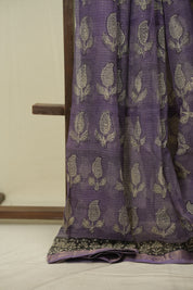 Purple Kota Doria Saree - SRPKDS285