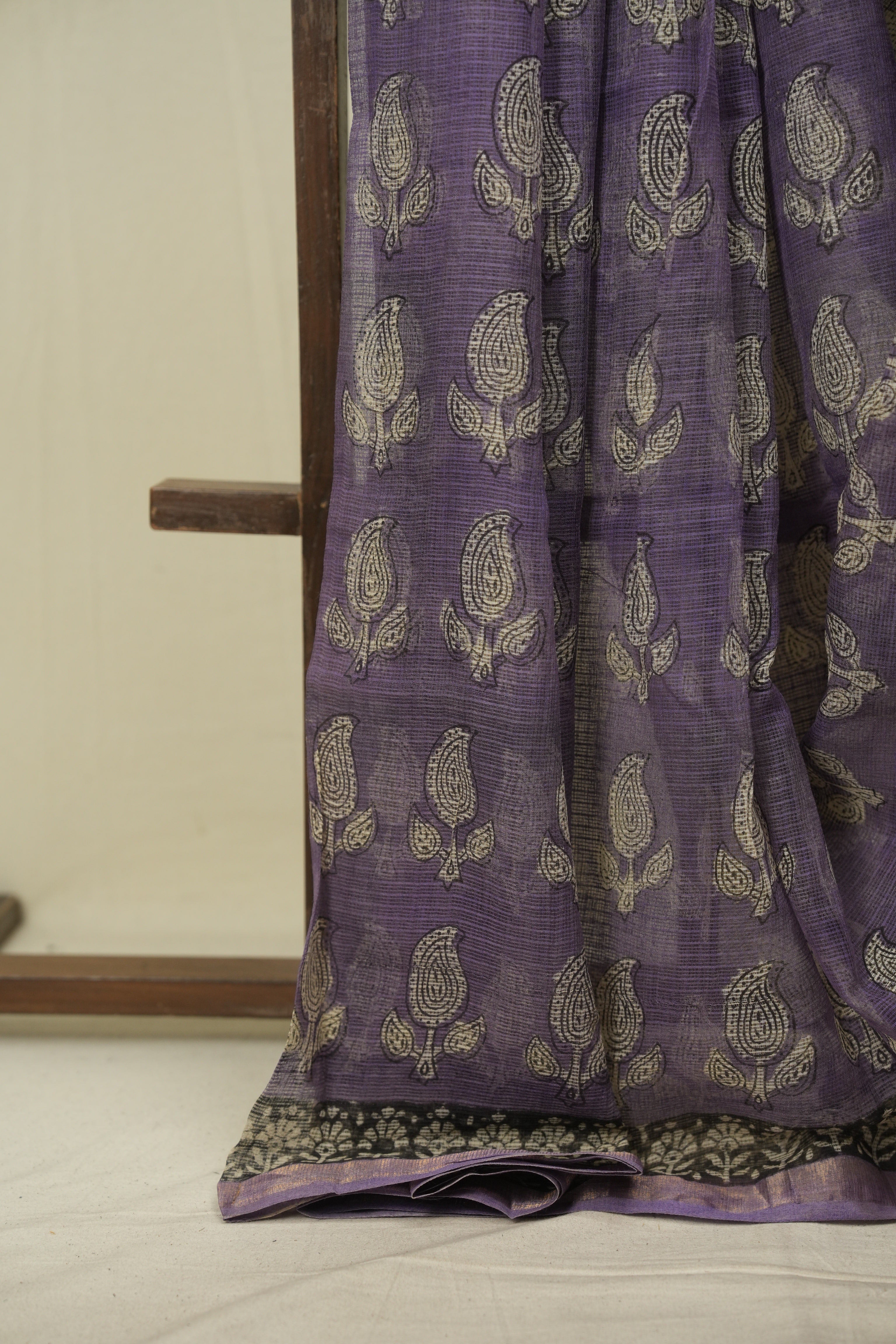 Purple Kota Doria Saree - SRPKDS285