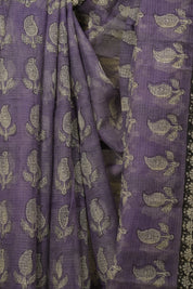 Purple Kota Doria Saree - SRPKDS285