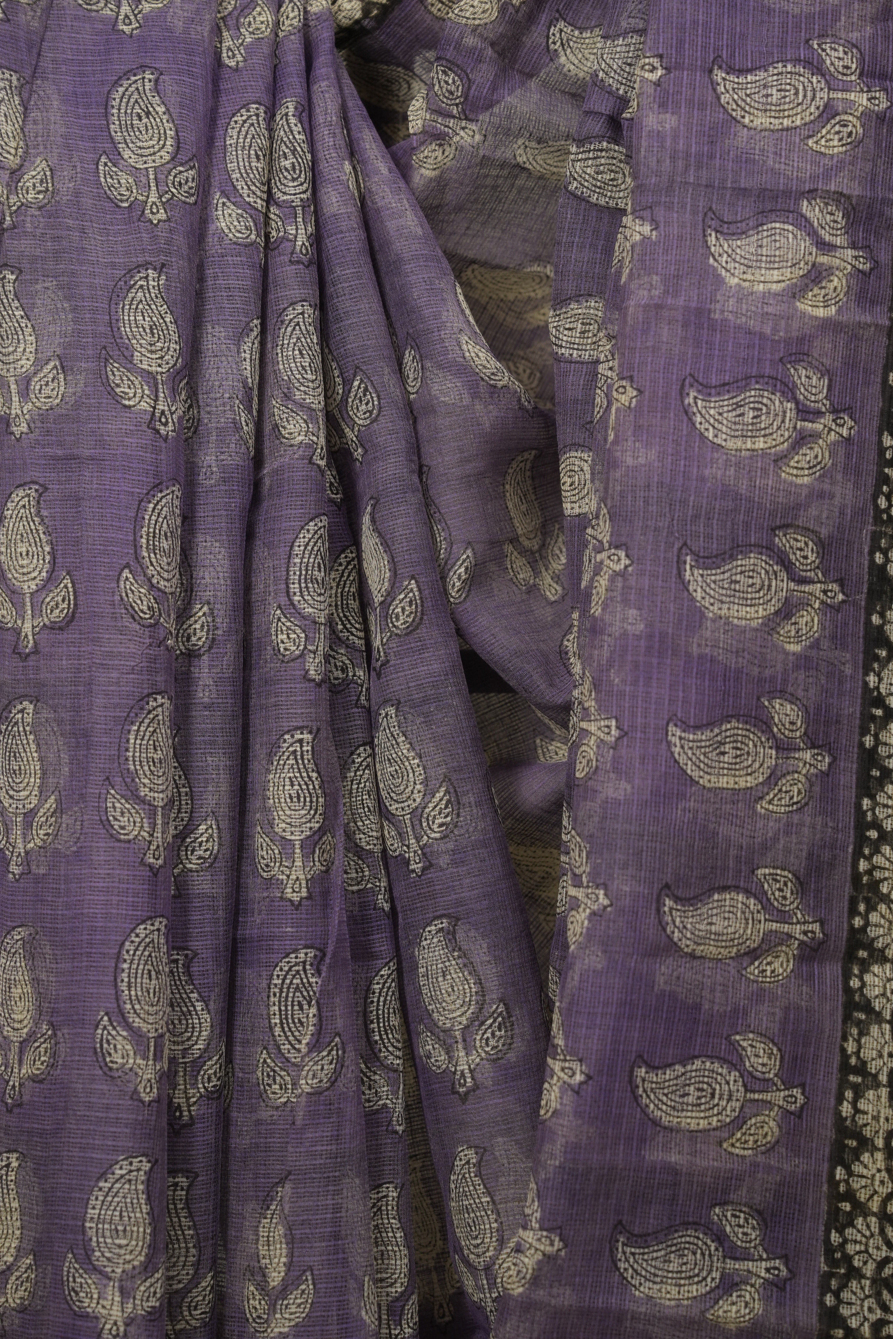 Purple Kota Doria Saree - SRPKDS285