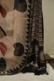 Cream Kota Doria Saree - SRCKDS286