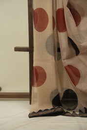 Cream Kota Doria Saree - SRCKDS286