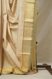 Cream Kanjivaram Silk Saree - SRCKSS1024