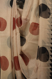 Cream Kota Doria Saree - SRCKDS286