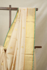 Cream Kanjivaram Silk Saree - SRCKSS1024