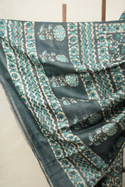 Rama Green HBP Tussar Silk Saree - SRRGHTSS735