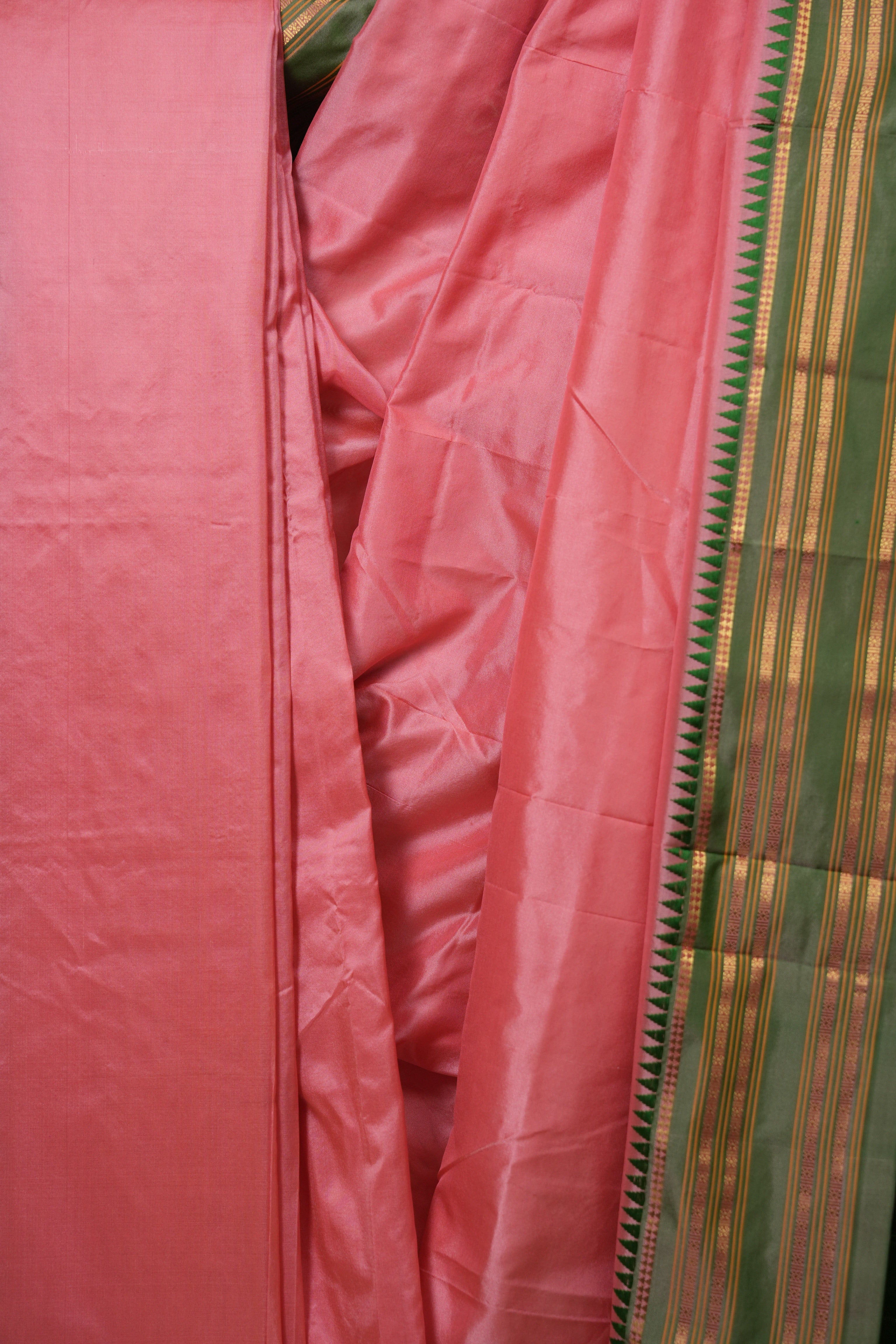 Peach Narayan Peth Silk Saree - SRPNPSS07
