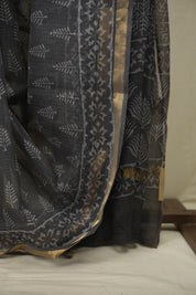 Grey Kota Doria Saree - SRGKDS287