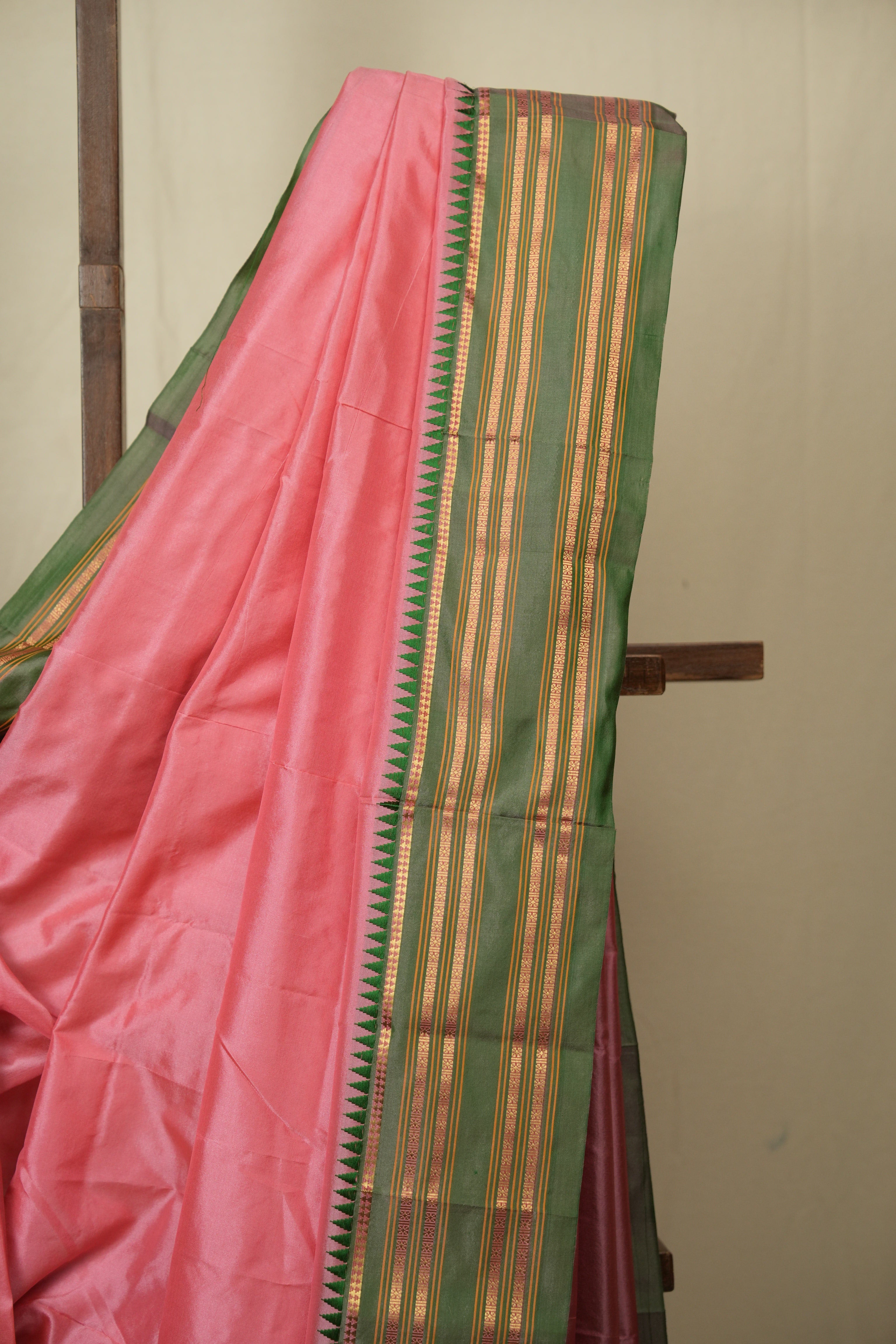 Peach Narayan Peth Silk Saree - SRPNPSS07