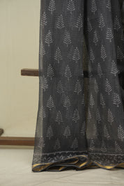 Grey Kota Doria Saree - SRGKDS287