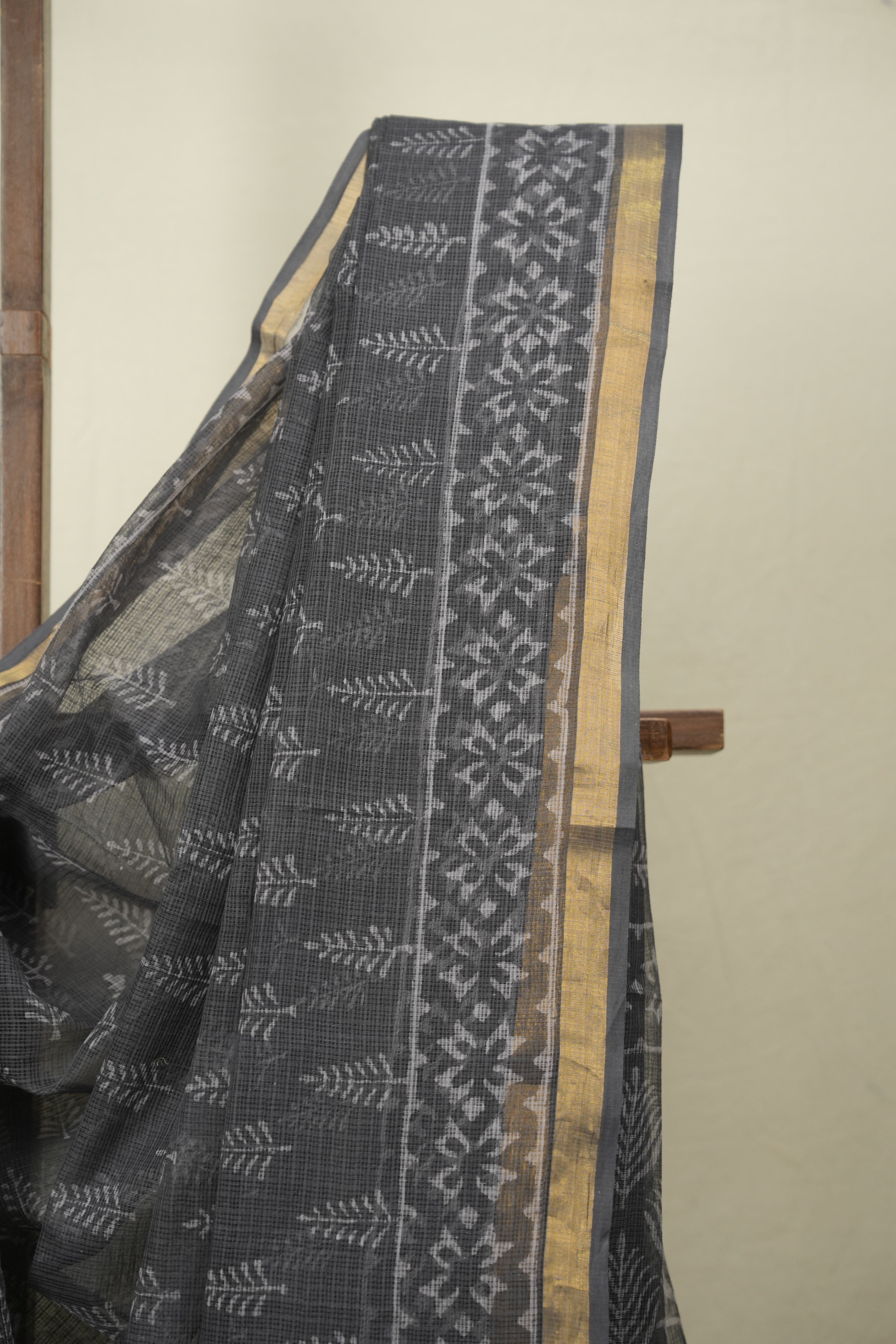 Grey Kota Doria Saree - SRGKDS287
