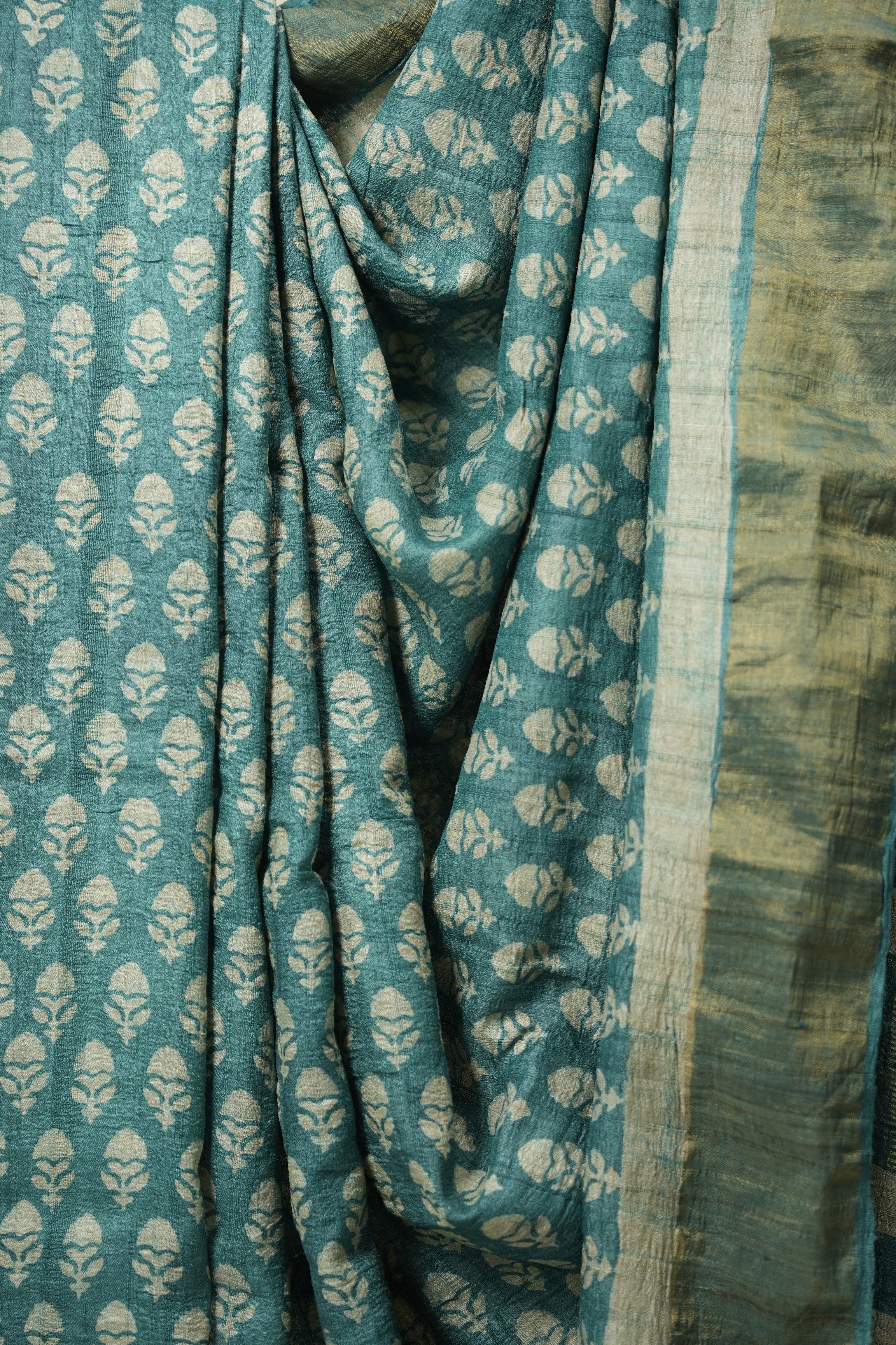 Teal Green HBP Tussar Silk Saree - SRTGHTSS733