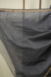 Grey Kota Doria Saree - SRGKDS287