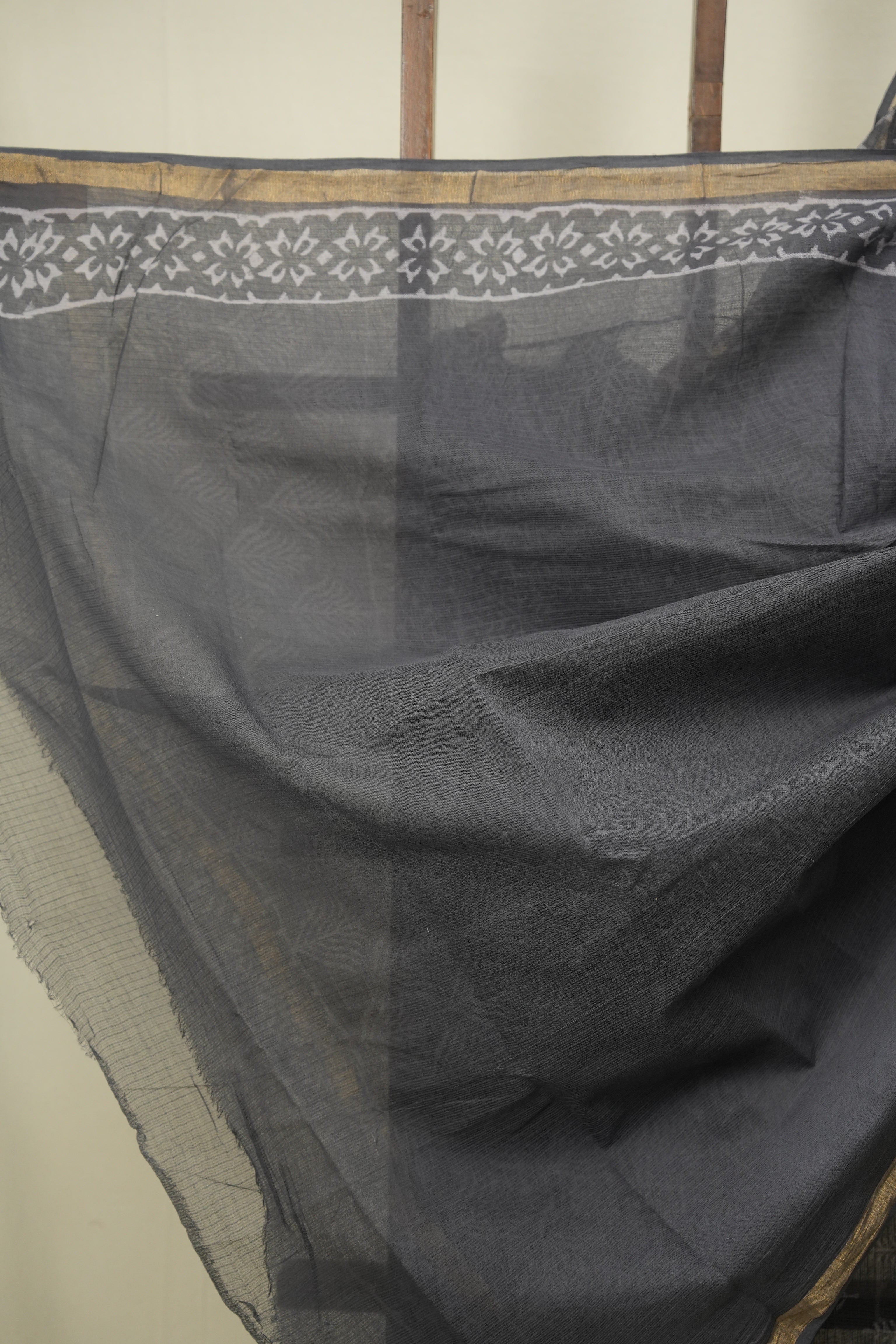 Grey Kota Doria Saree - SRGKDS287