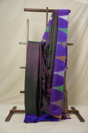 Two Tone Green Purple Kanjivaram Silk Saree - SRTTGPKSS1028