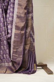 Purple HBP Tussar Silk Saree - SRPHTSS734