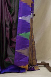 Two Tone Green Purple Kanjivaram Silk Saree - SRTTGPKSS1028