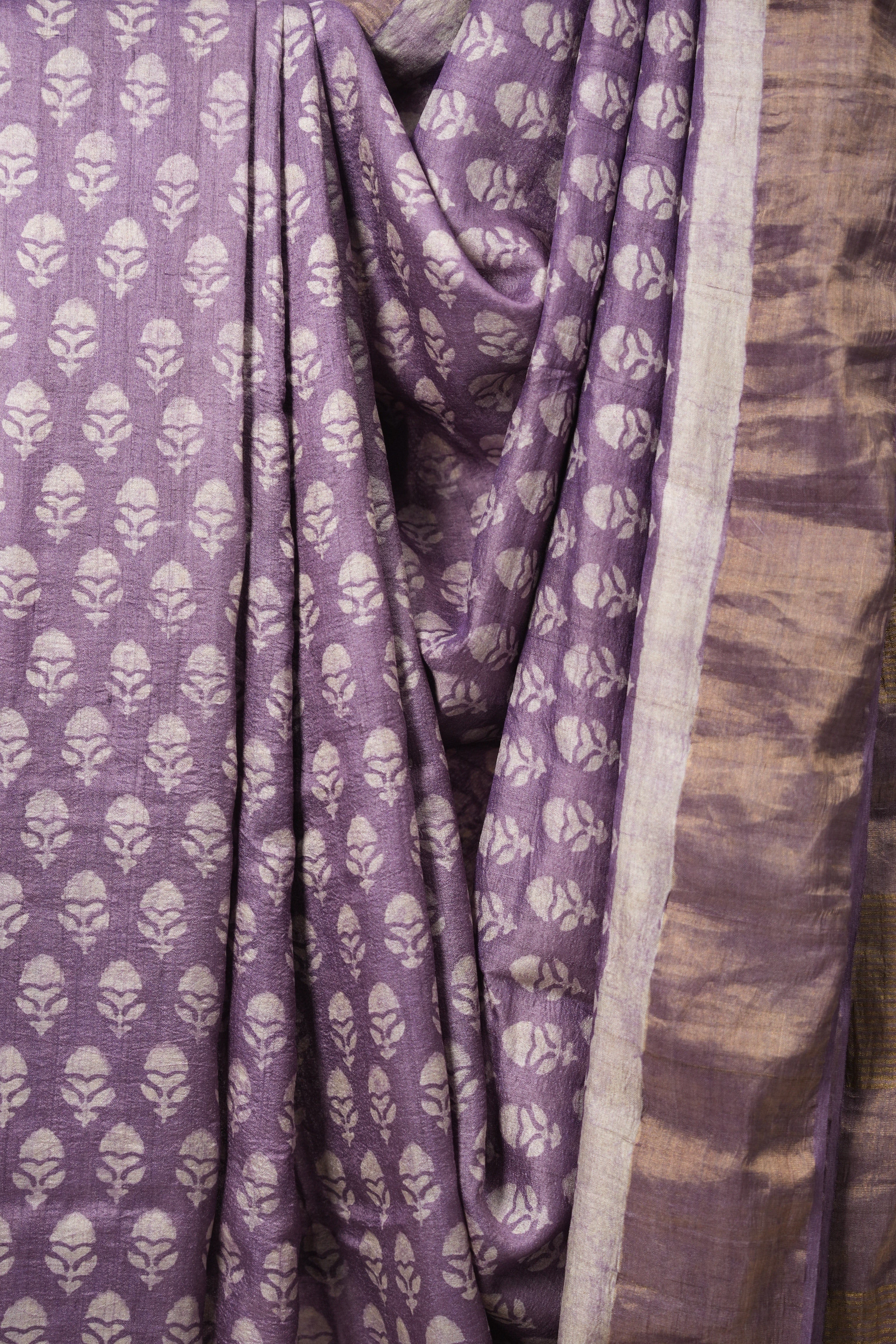 Purple HBP Tussar Silk Saree - SRPHTSS734