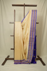 Off White Narayan Peth Silk Saree - SROWNPSS09
