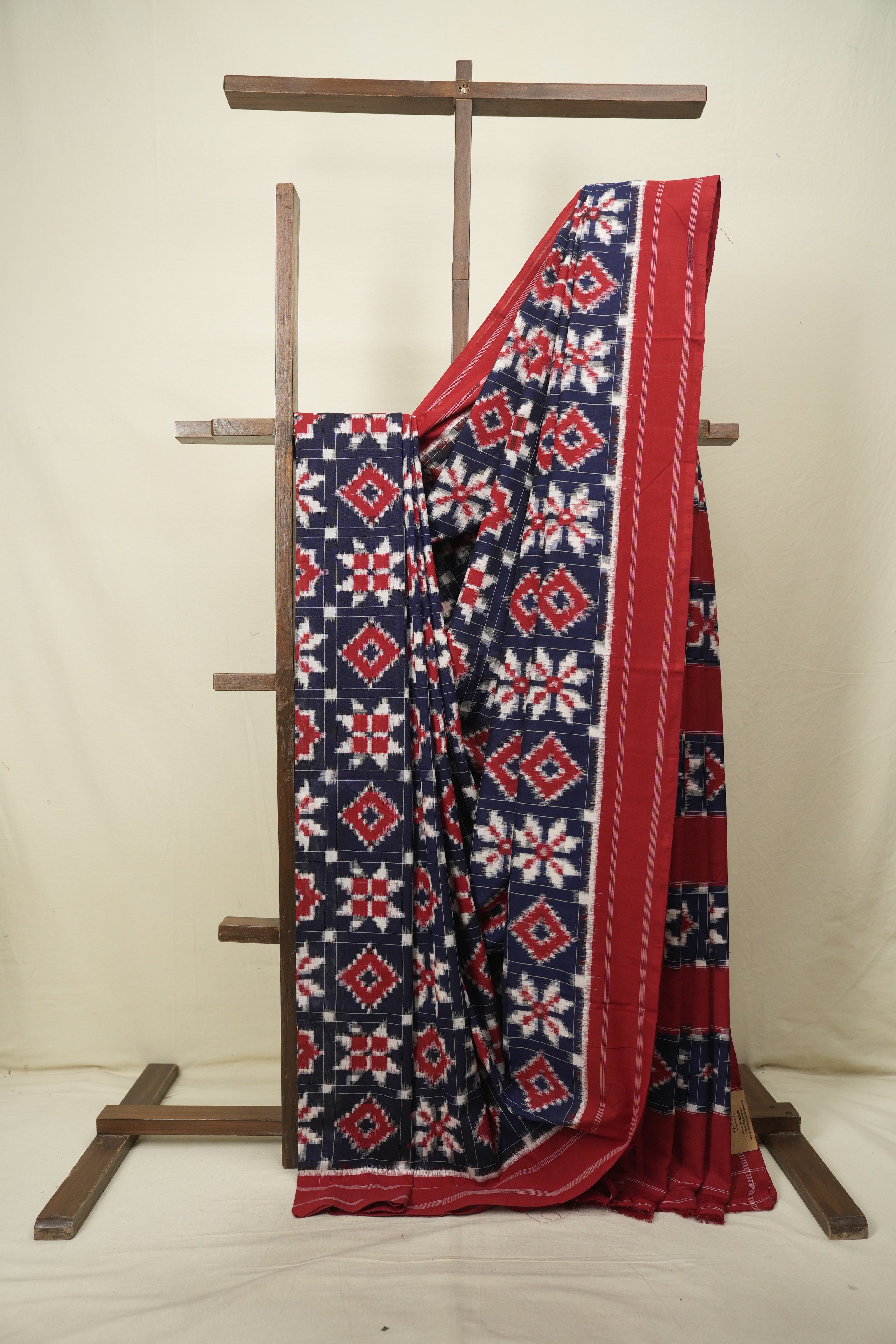 Navy Blue Pochampalli Cotton Ikat Saree - SRNBPCIS729