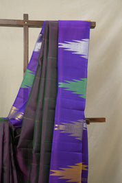 Two Tone Green Purple Kanjivaram Silk Saree - SRTTGPKSS1028
