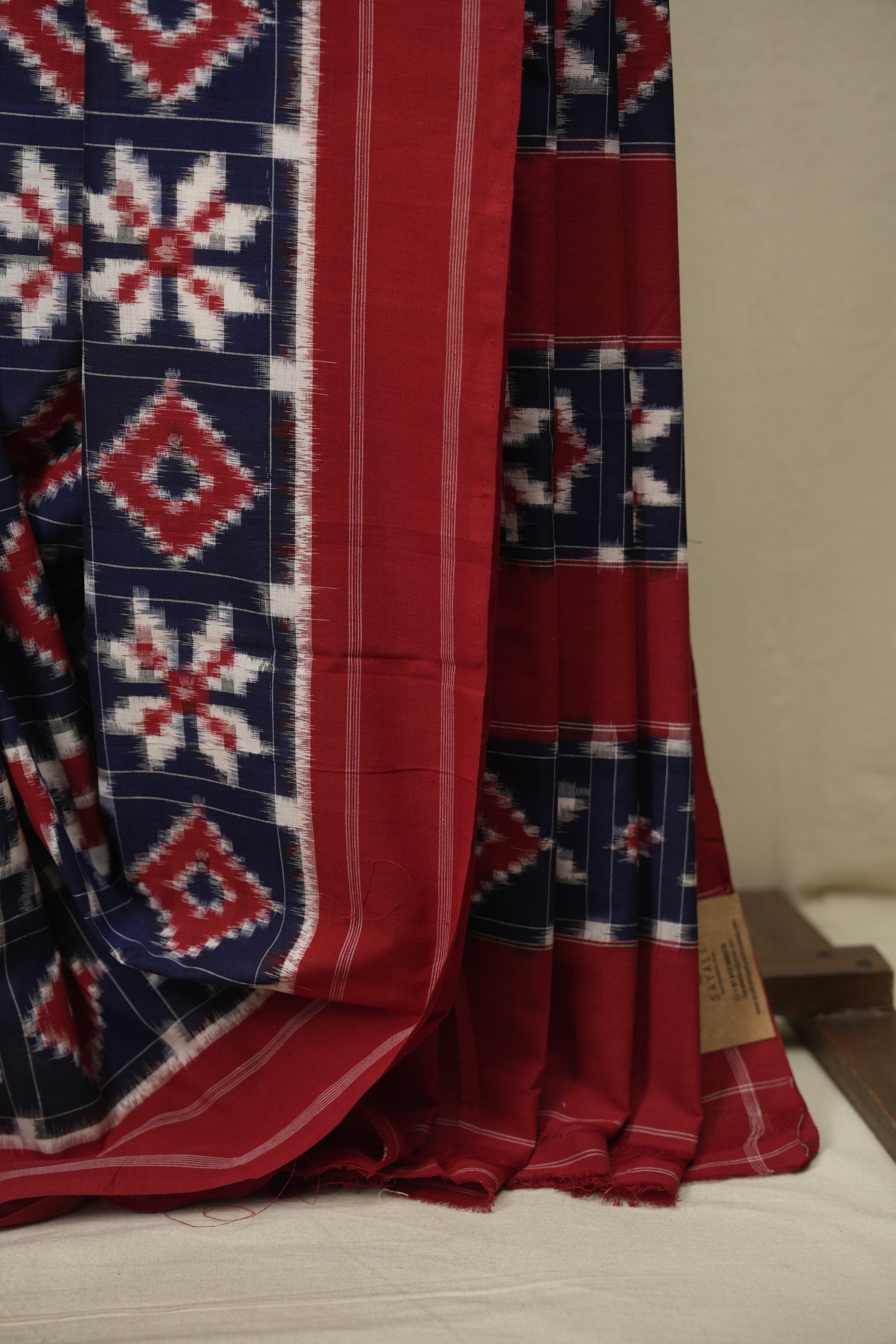Navy Blue Pochampalli Cotton Ikat Saree - SRNBPCIS729