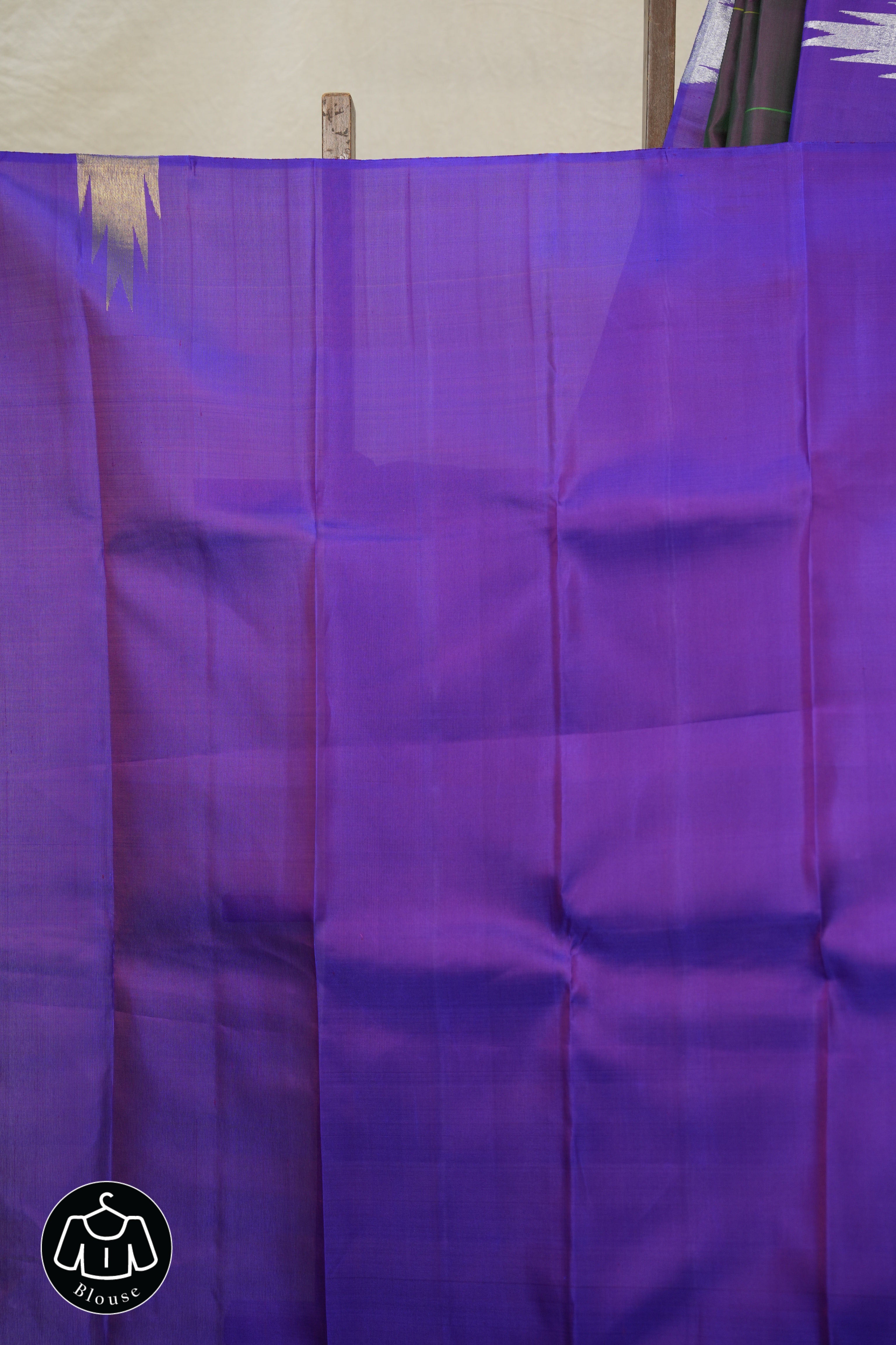 Two Tone Green Purple Kanjivaram Silk Saree - SRTTGPKSS1028