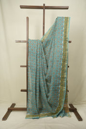 Green Kota Doria Saree - SRGKDS288