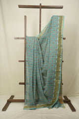 Green Kota Doria Saree - SRGKDS288