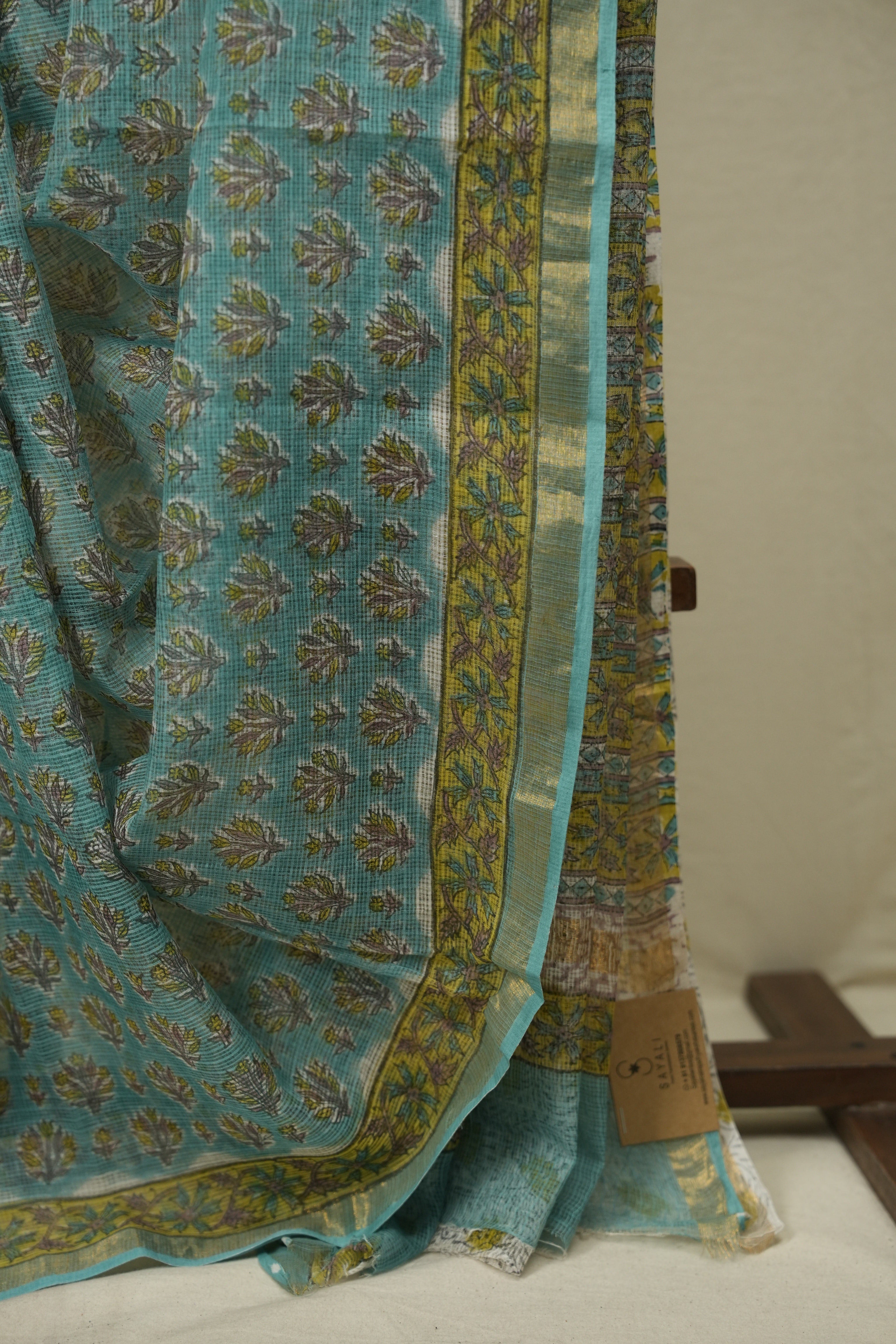 Green Kota Doria Saree - SRGKDS288
