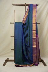 Two Tone Blue Kanjivaram Silk Saree - SRTTBKSS1027