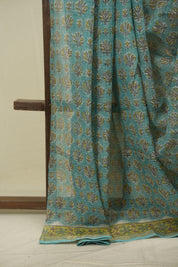 Green Kota Doria Saree - SRGKDS288