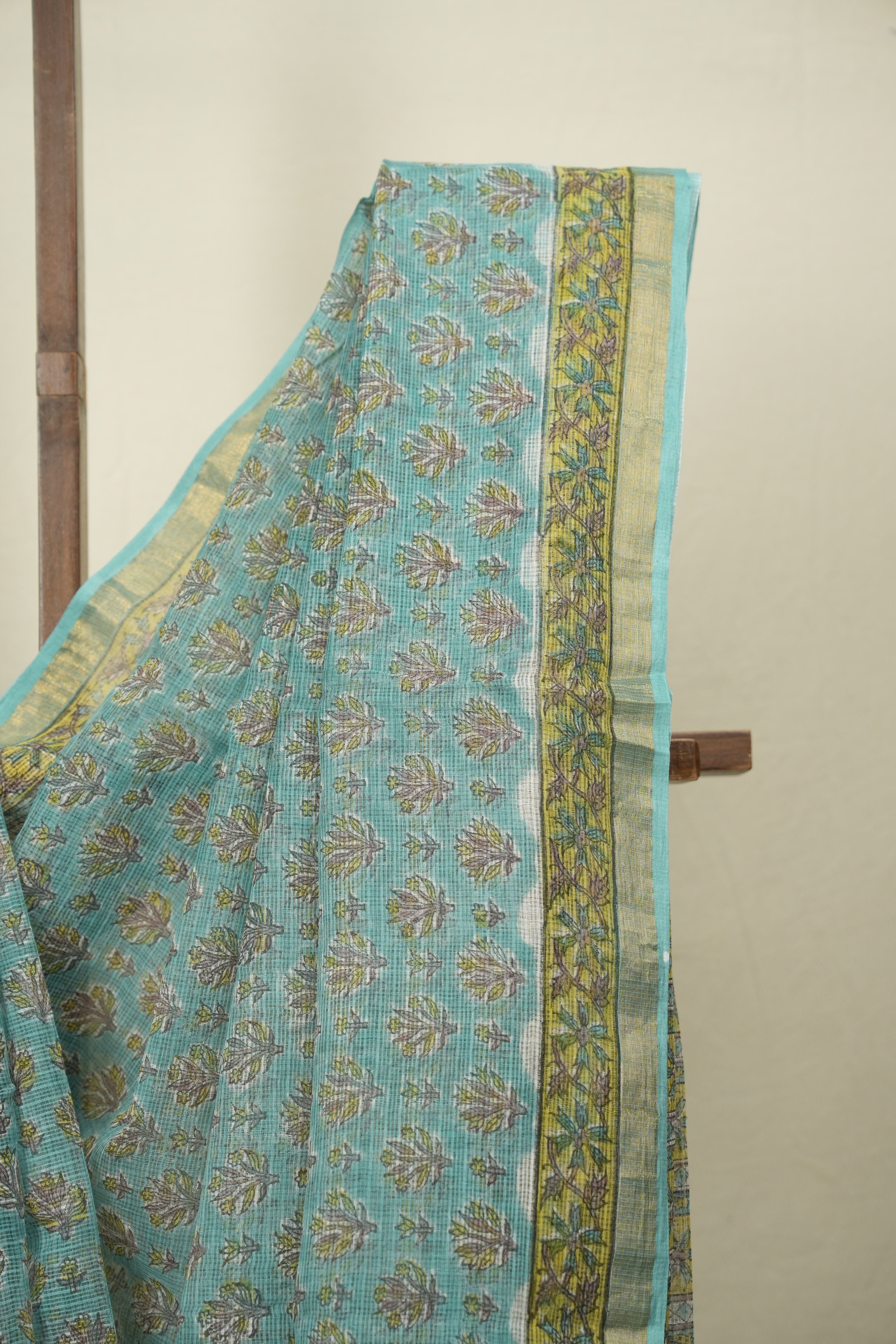 Green Kota Doria Saree - SRGKDS288