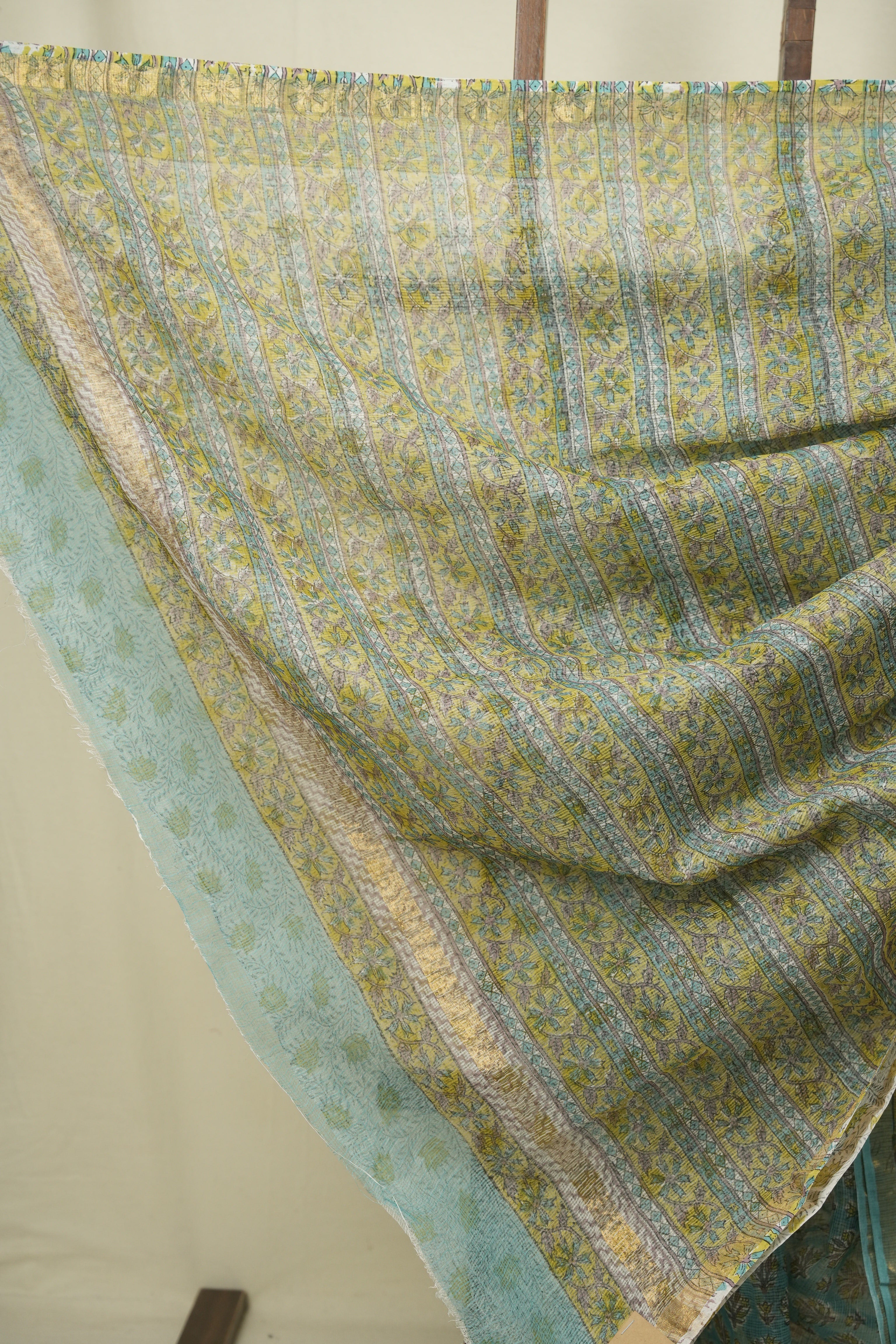 Green Kota Doria Saree - SRGKDS288