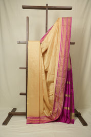 Cream Narayan Peth Silk Saree - SRCNPSS10