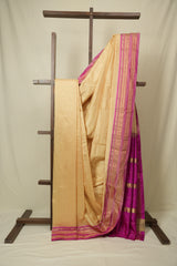 Cream Narayan Peth Silk Saree - SRCNPSS10