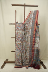 White Kota Doria Saree - SRWKDS290