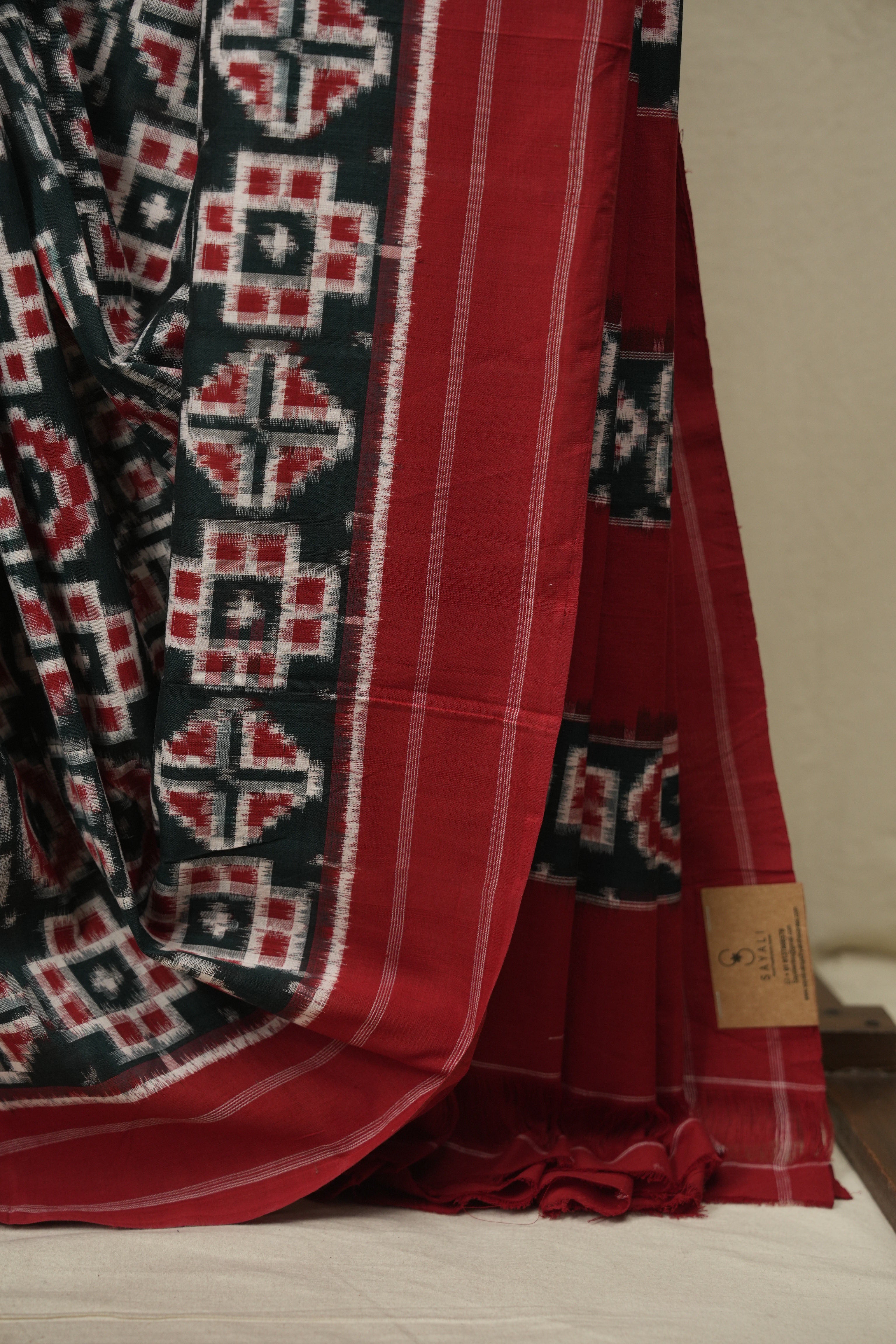 Green Pochampalli Cotton Ikat Saree - SRGPCIS728