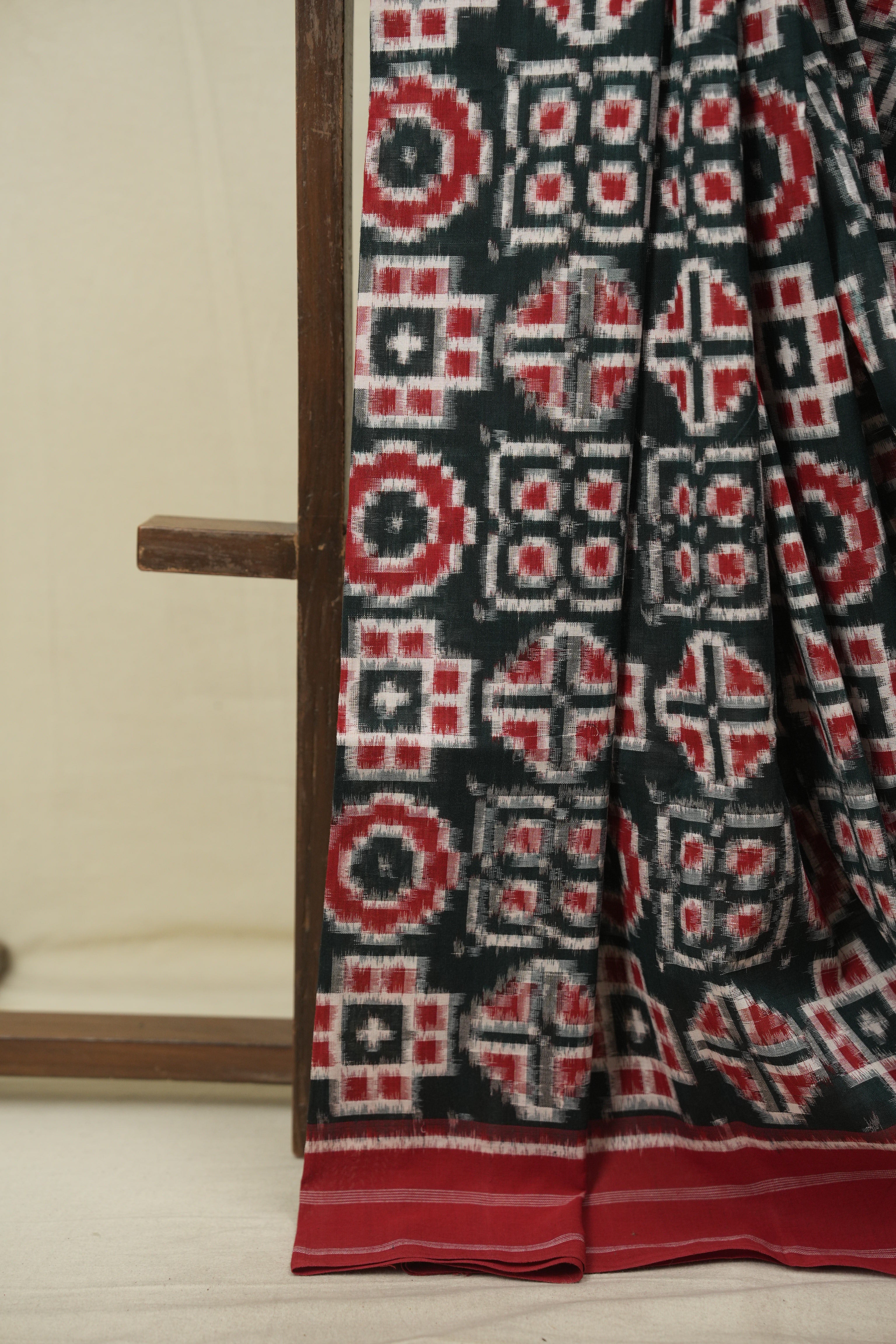 Green Pochampalli Cotton Ikat Saree - SRGPCIS728