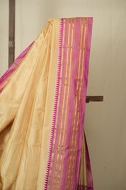 Cream Narayan Peth Silk Saree - SRCNPSS10