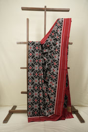 Black Pochampali Cotton Ikat Saree - SRBPCIS726