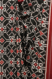 Black Pochampali Cotton Ikat Saree - SRBPCIS726